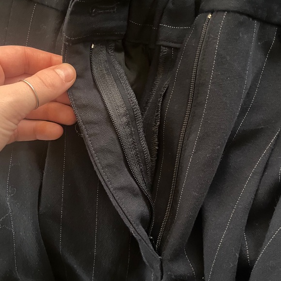 Anthropologie Navy Pinstripe Jumpsuit - Picture 8 of 10